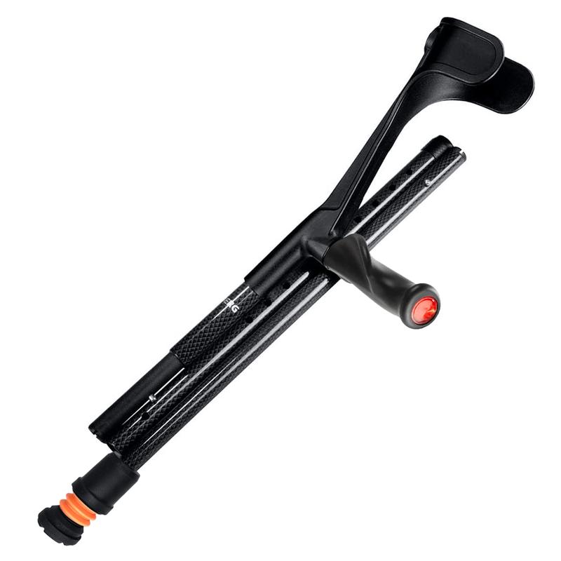 Flexyfoot Carbon Fibre Comfort-Grip Open-Cuff Black Folding Crutch (Right Hand)